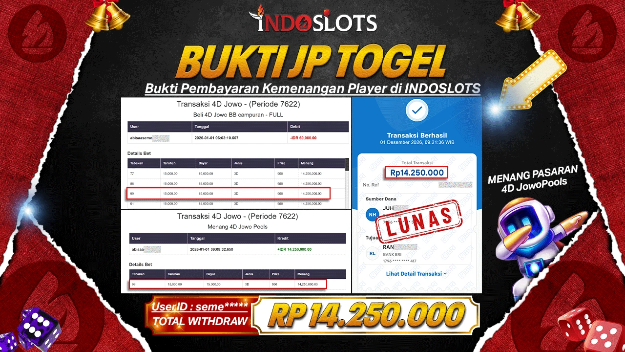 Racikan Nomor Seme**** Di 4D Jowopools Indoslots Jepe Rp 14,25 Juta