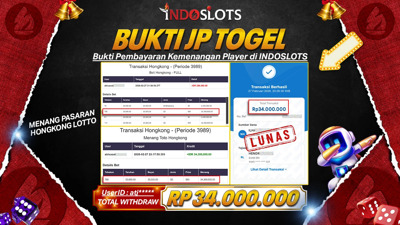 Racikan Nomor Atj5**** Di Hongkong Lotto Indoslots Jepe Rp 34 Juta