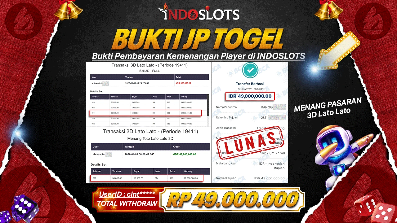 Pasang Santai Di 3D Lato Lato Indoslots, Slip Cint**** Tertulis Rp 49 Juta