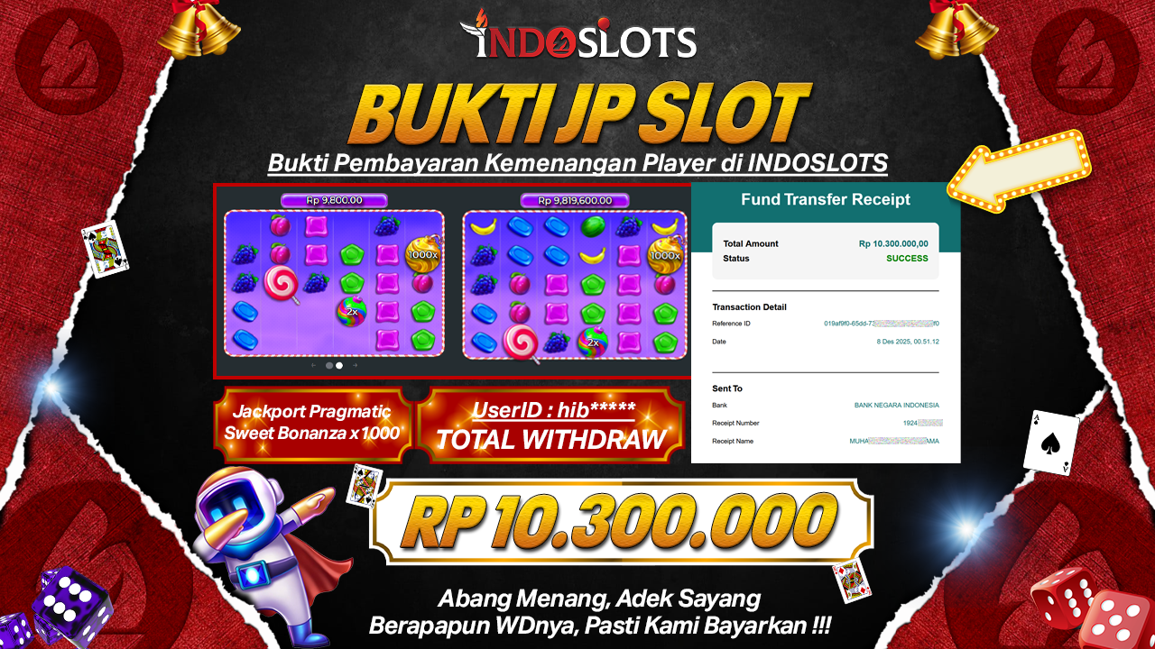 Tanpa Buy Spin Pun, Sweet Bonanza 1000 Indoslots Kasih Hibu**** Win Bersih Rp 10,3 Juta