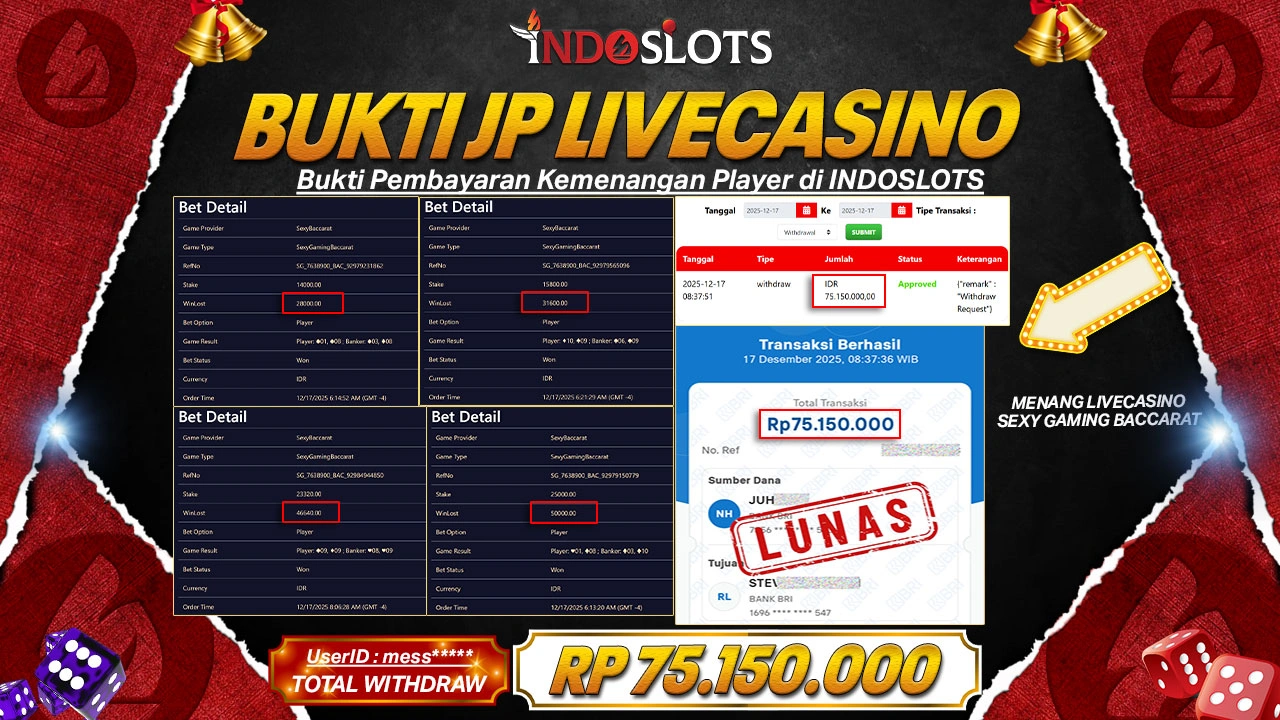 Ritme Aman, Target Aman: Mess**** WD Rp 75,15 Juta di Live INDOSLOTS
