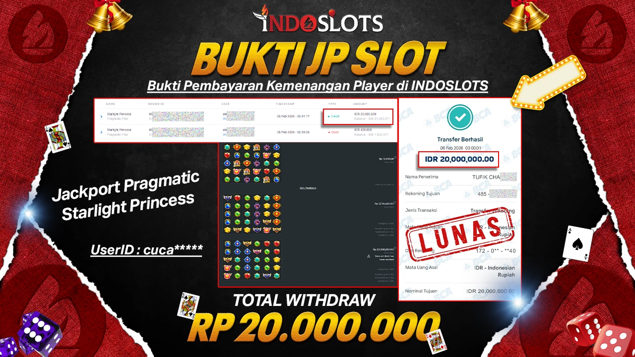 Tanpa Buy Spin Pun, Starlight Princess Indoslots Kasih Cuca**** Win Bersih Rp 20 Juta