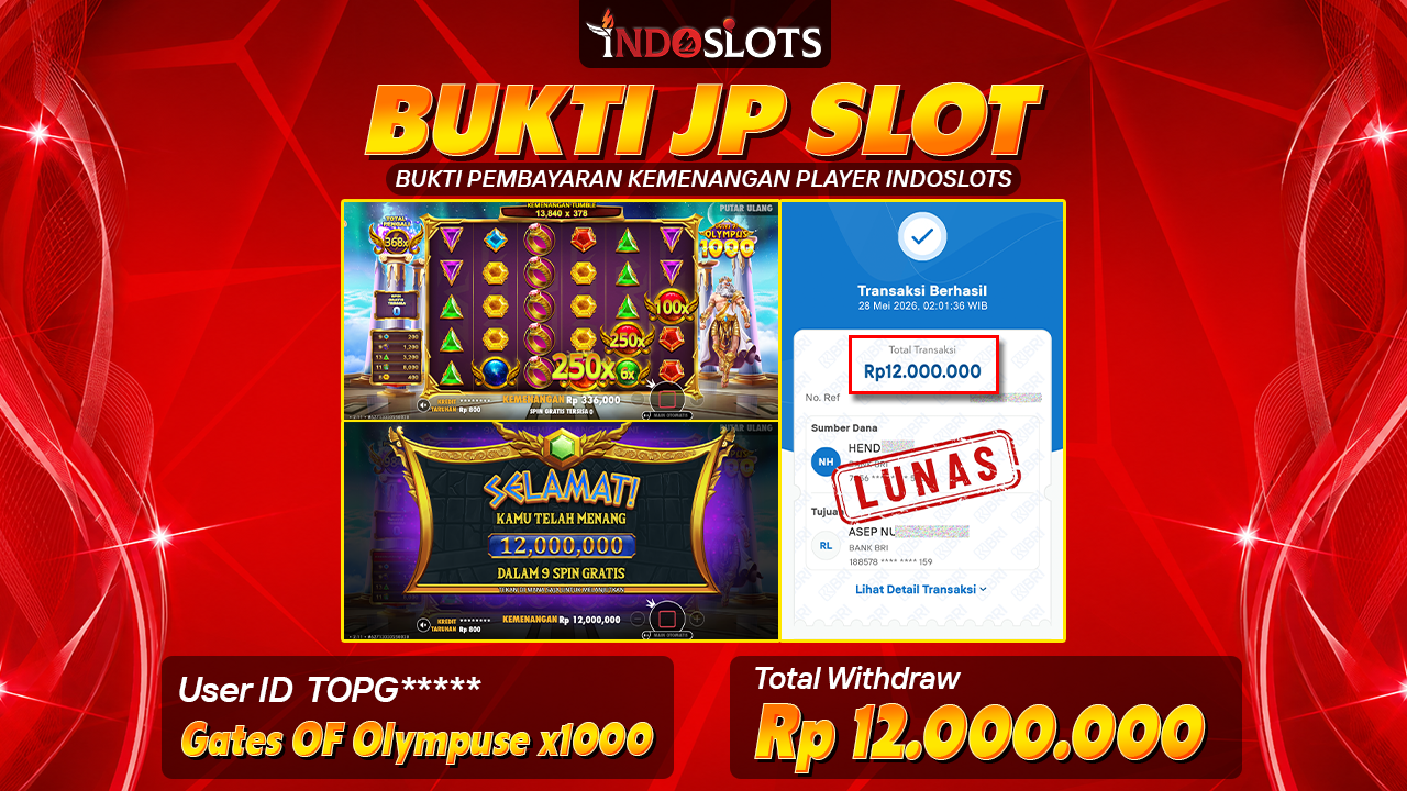 Room Malam Gates Of Olympus X1000 Indoslots Panas, Topg**** Tarik Rp 12 Juta Tanpa Drama