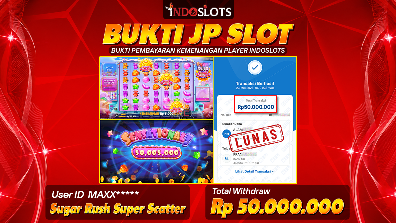 Maxx**** Kunci Rp 50 Juta Dari Sugar Rush Super Scatter Slot Indoslots
