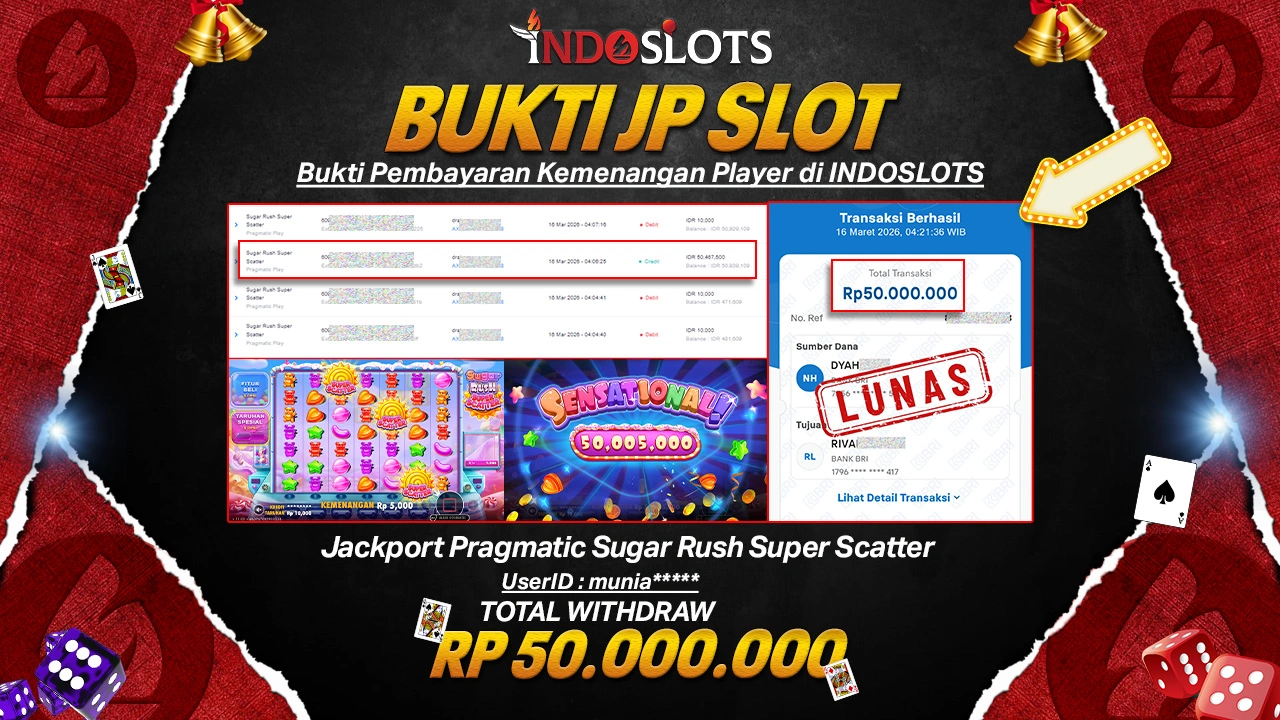Muni**** Kunci Rp 50 Juta Dari Sugar Rush Super Scatter Slot Indoslots