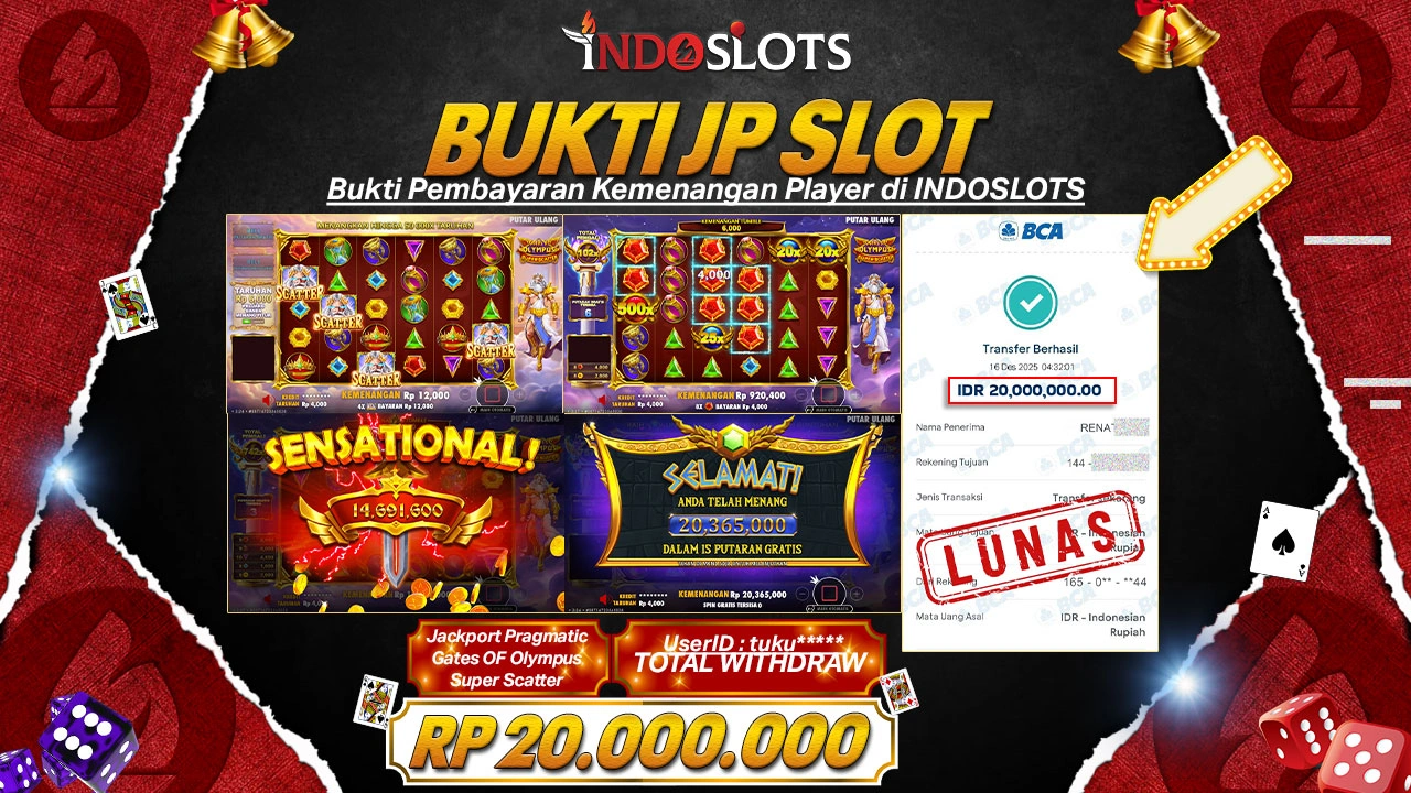 Room Malam Gates Of Olympus Super Scatter Indoslots Panas, Tuku**** Tarik Rp 20 Juta Tanpa Drama