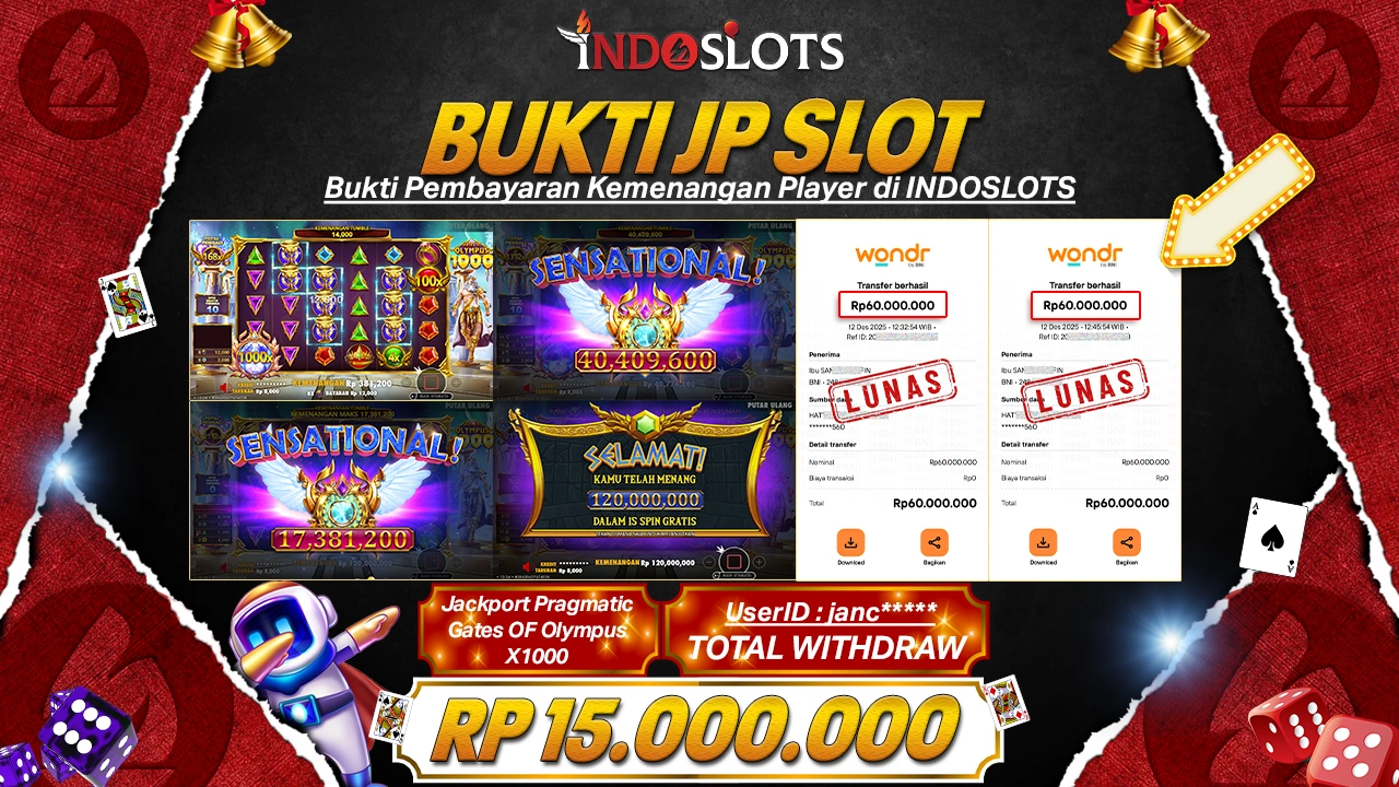 Janc**** Kunci Rp 15 Juta Dari Gates Of Olympus 1000 Slot Indoslots