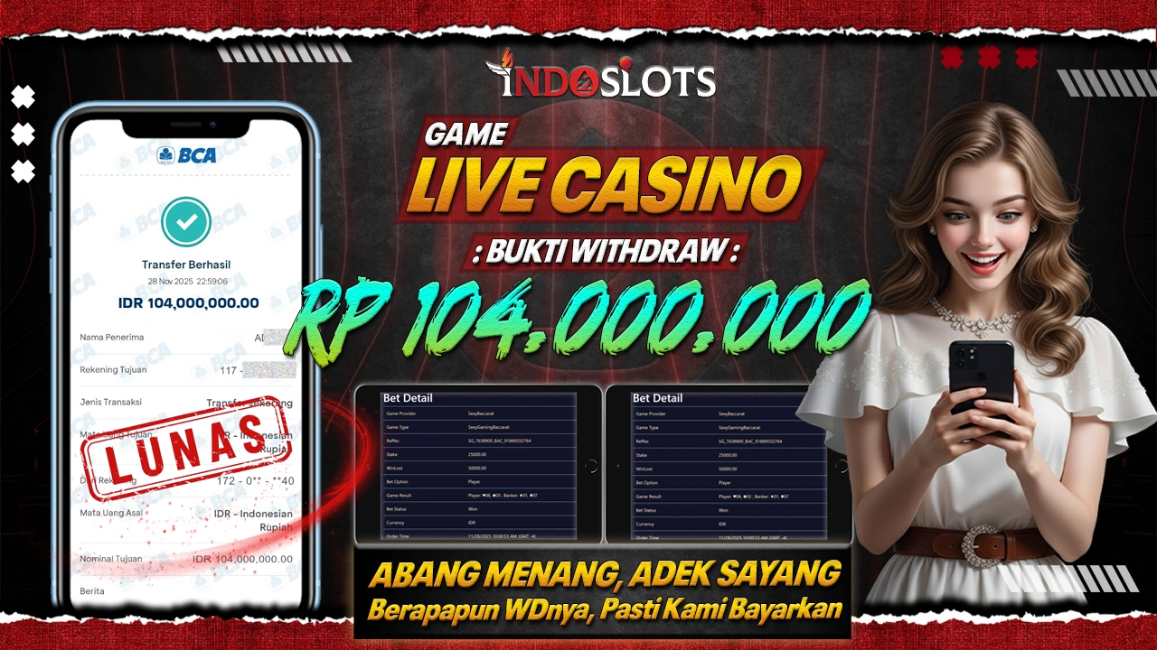 Bala**** Fokus di Satu Meja Sexy Gaming Baccarat INDOSLOTS, Pulang Bawa Rp 104 Juta